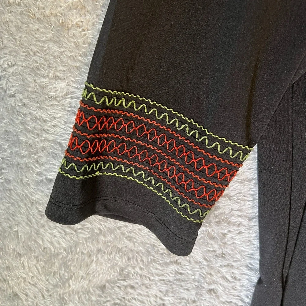Giorgio Fiorlini 18/20W Black 2 Piece Skirt Set Embroidered Trim Modest‎ Outfit